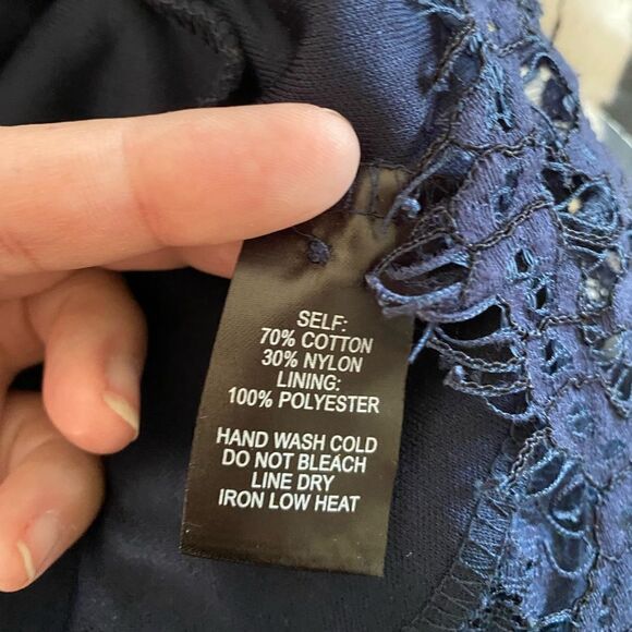 Lulu’s Turn Back Time Navy Blue two piece skirt set size S 70% cotton - Picture 9 of 12